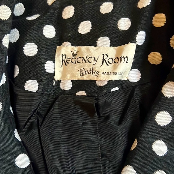 RARE Vintage Jane Justin Pinup Girl Polka Dot Swing Coat Jacket Trench Coat - Picture 5 of 7